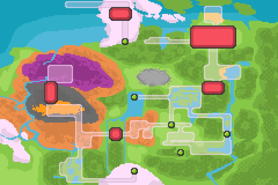 Map of the Stronym region in Pokémon Void